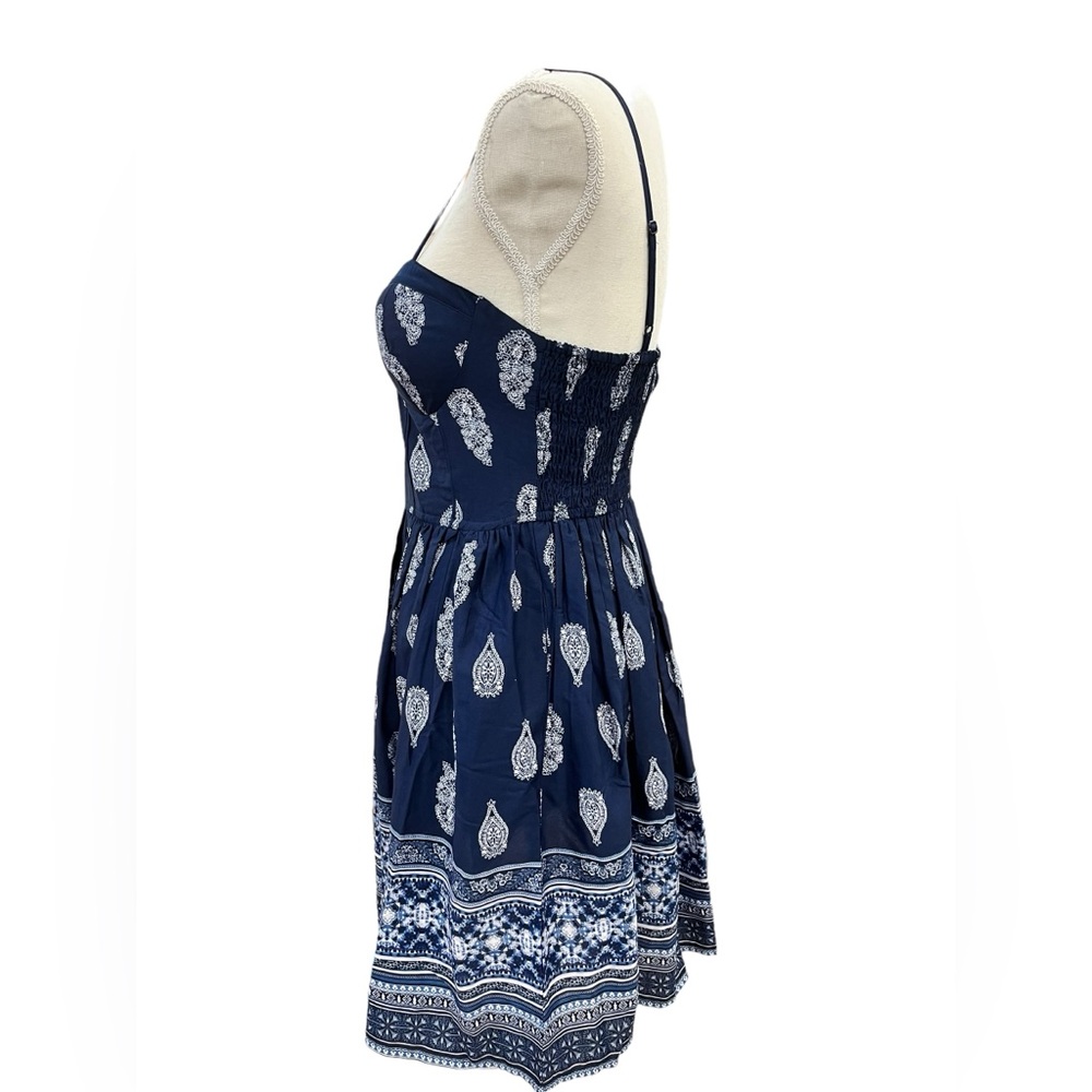 Band of Gypsies Mini Dress Navy & White Paisley Style Panex Overseas - Picture 4 of 11